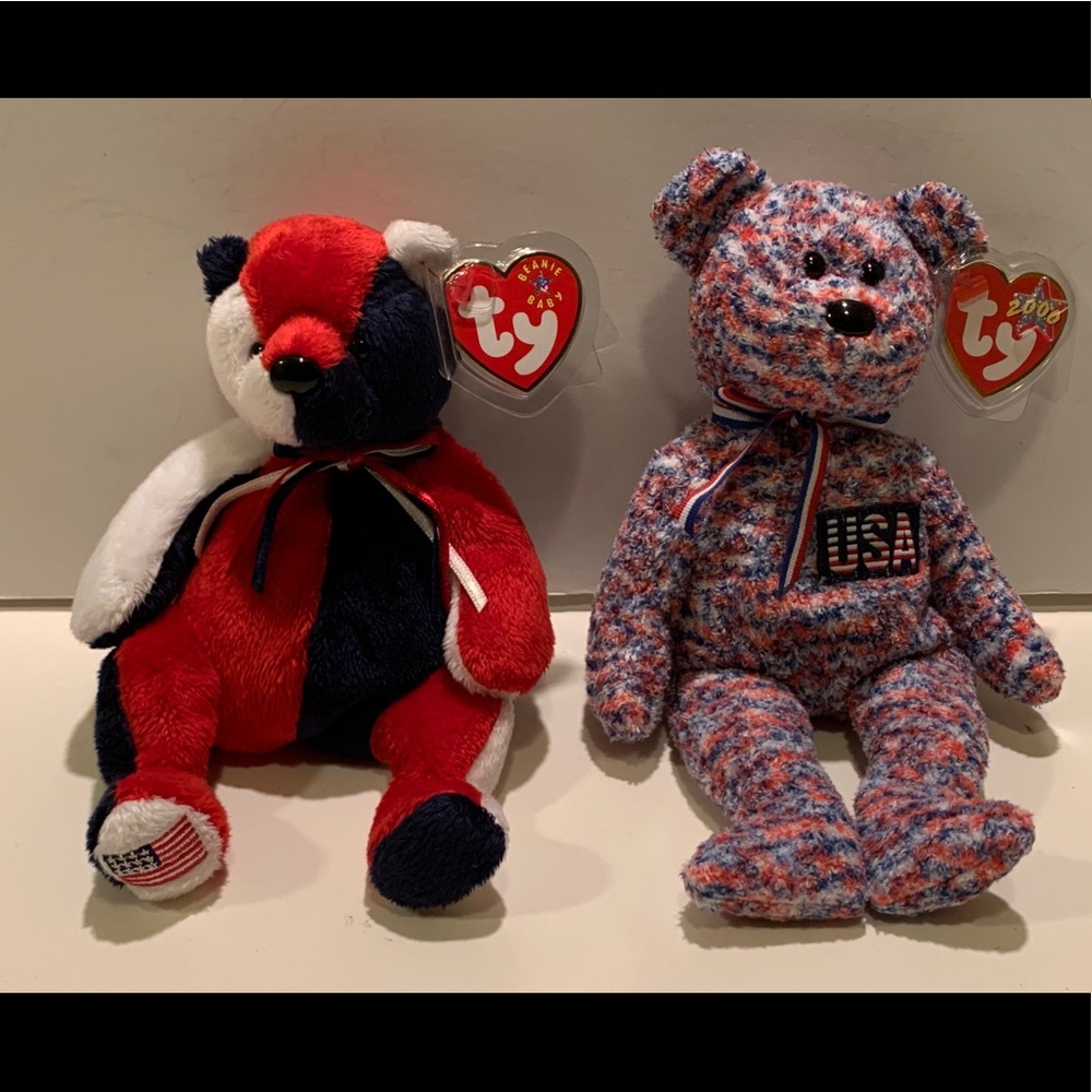 LOT OF 2 PATRIOTIC BEANIE BABIES.